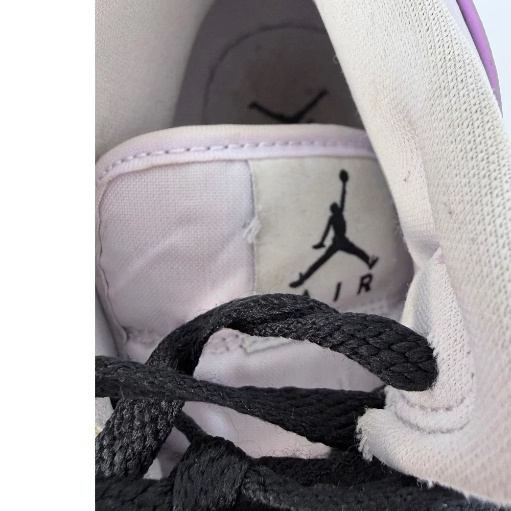 Nike Air Jordan 1 Mid Kids Purple White Black Sneakers BQ6472-504